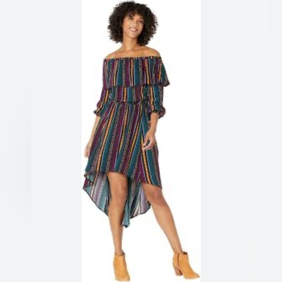 Wrangler Retro Hi Low Ruffle Dress Western Aztec Country Size Medium Purple - Picture 1 of 9
